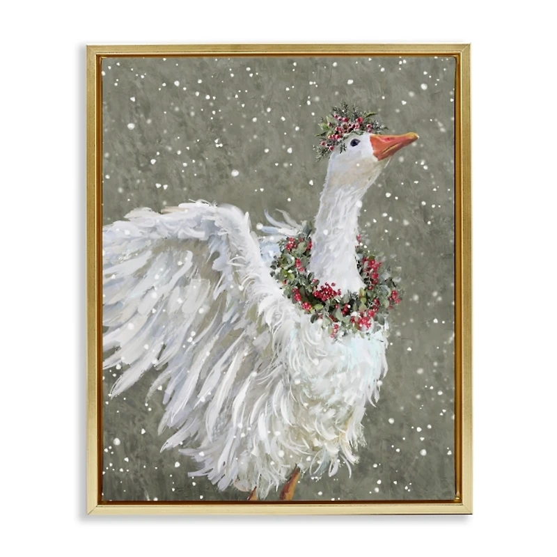 Winter Goose Framed Canvas Art Print