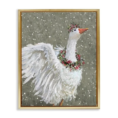 Winter Goose Framed Canvas Art Print