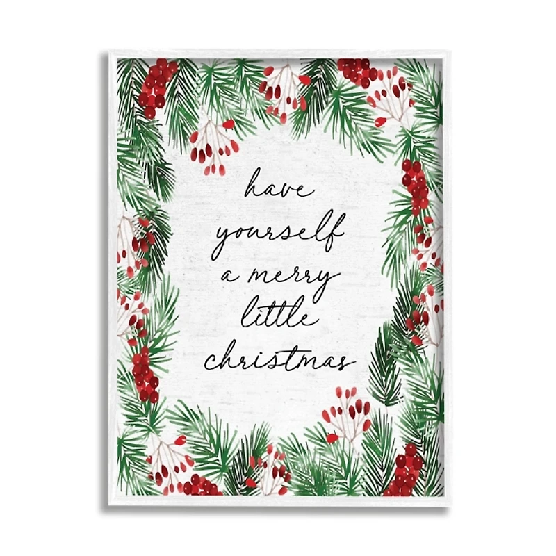 Merry Little Christmas Script Framed Wall Plaque