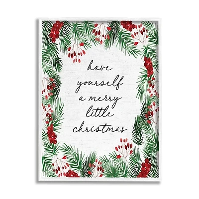 Merry Little Christmas Script Framed Wall Plaque