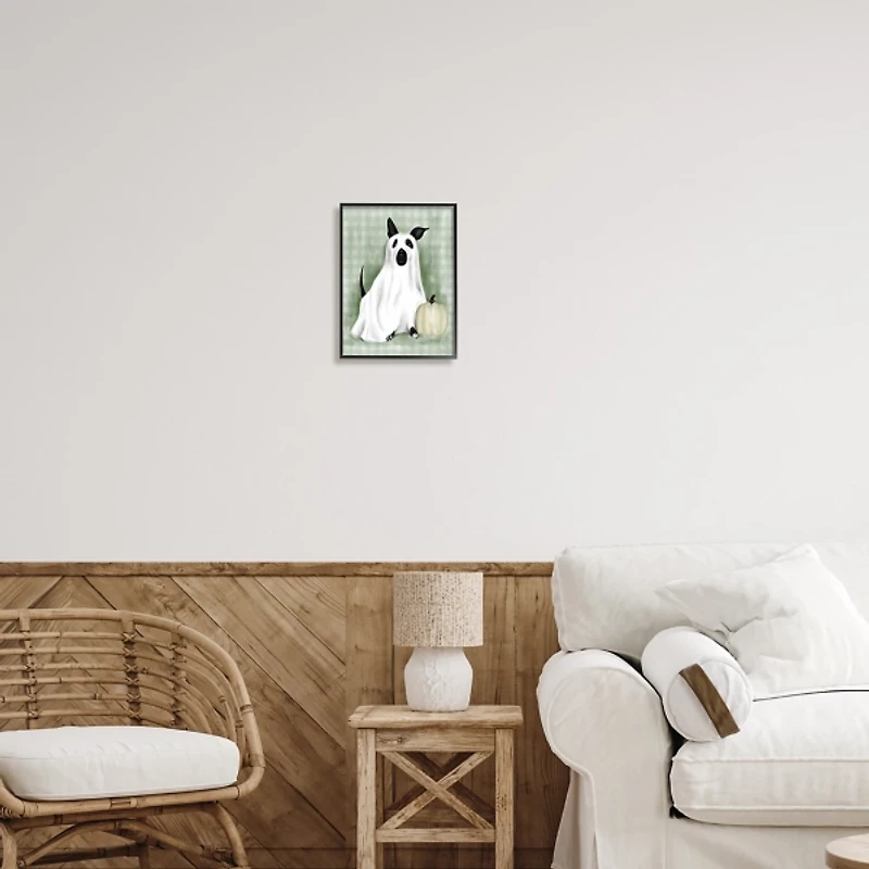 Dog Ghost Halloween Costume Framed Art Print