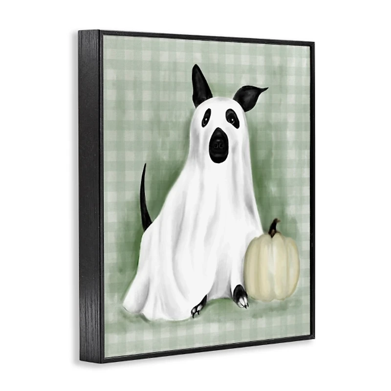 Dog Ghost Halloween Costume Framed Art Print