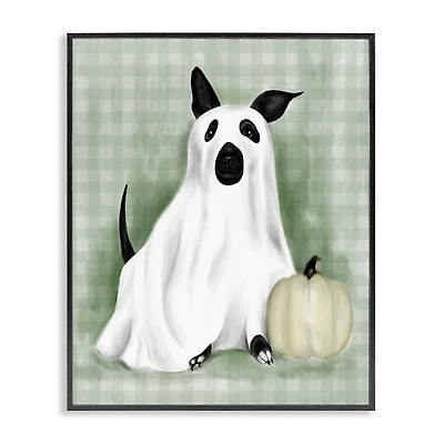 Dog Ghost Halloween Costume Framed Art Print