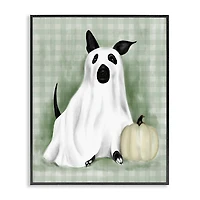 Dog Ghost Halloween Costume Framed Art Print