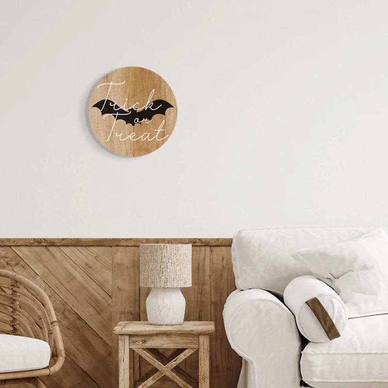 Rustic Trick or Treat Halloween Wall Plaque