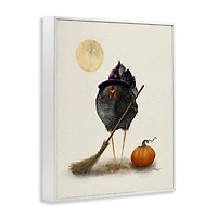 Black Bird Witch White Framed Art Print