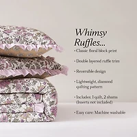 Lola Quilted Floral 3-pc. Full/Queen Comforter Set