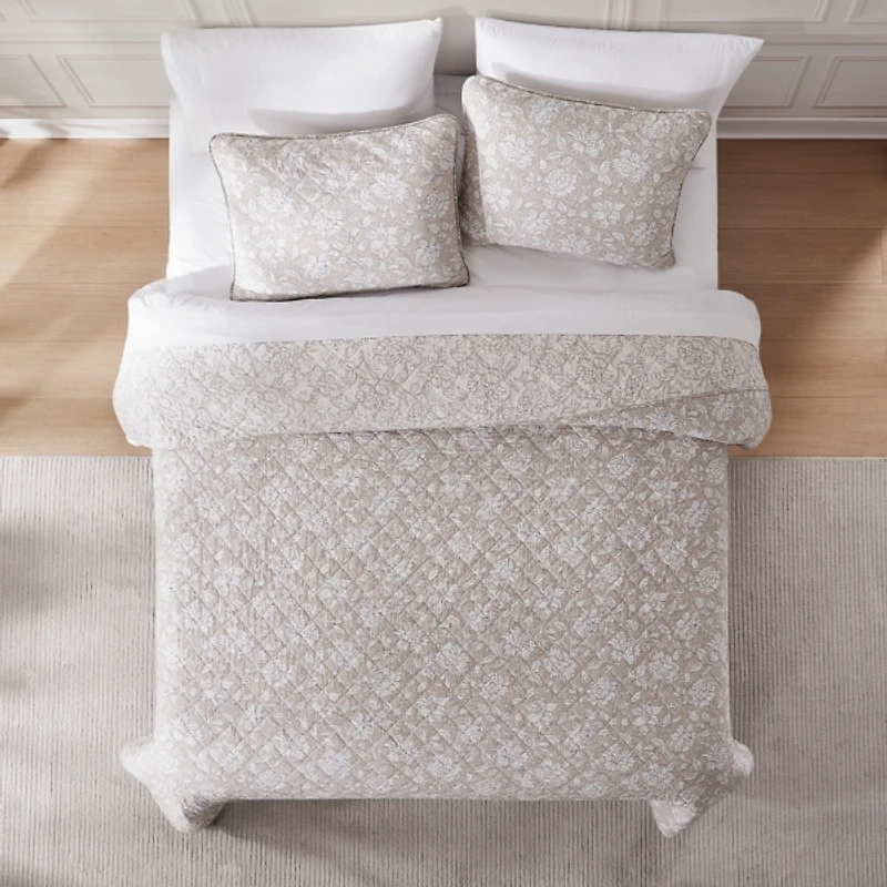 Zara Quilted Rose 3-pc. Full/Queen Comforter Set