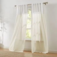 Ivory Embroidery Scallop Curtain Panel Set, 84 in.