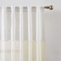 Ivory Embroidery Scallop Curtain Panel Set, 84 in.