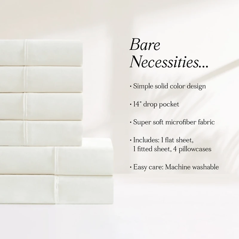Solid White Verona 6-pc. Queen Sheet Set