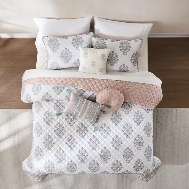 Sofia Bouquet Reversible 6-pc. King Quilt Set