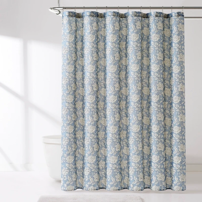 Zara Blue Floral Shower Curtain