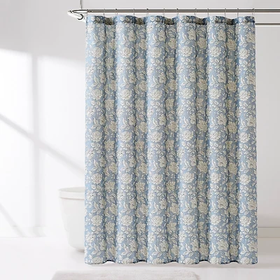 Zara Blue Floral Shower Curtain