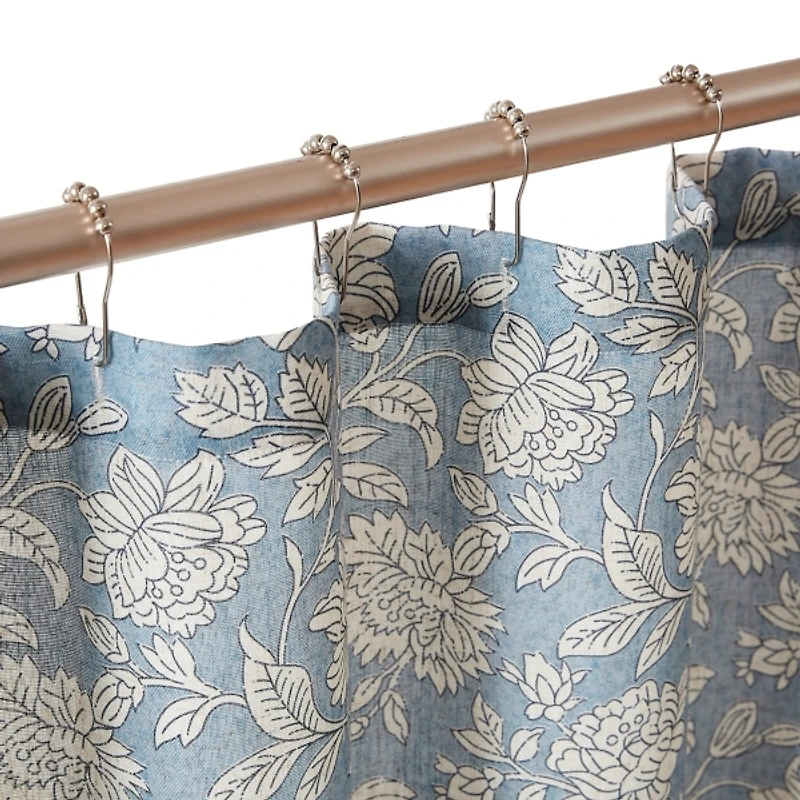 Zara Blue Floral Shower Curtain
