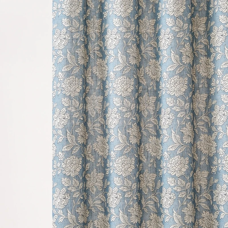 Zara Blue Floral Shower Curtain