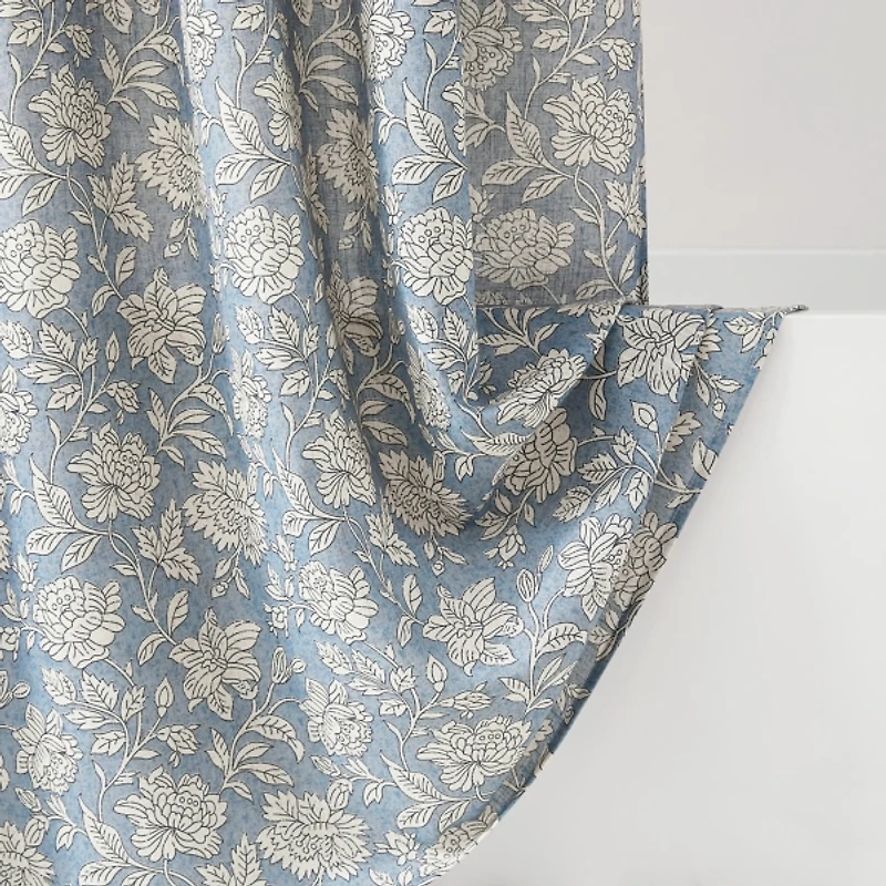 Zara Blue Floral Shower Curtain