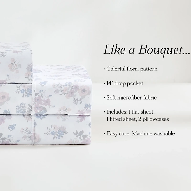 Suzette Floral 4-pc. Twin Sheet Set