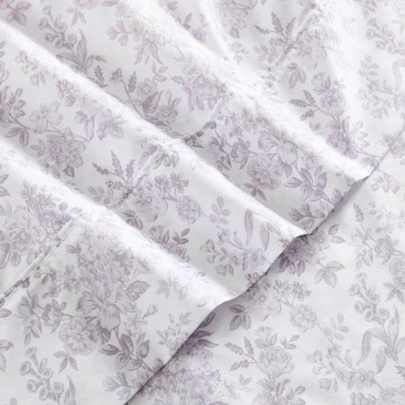 Mauve Peony Toile 4-pc. Twin XL Sheet Set