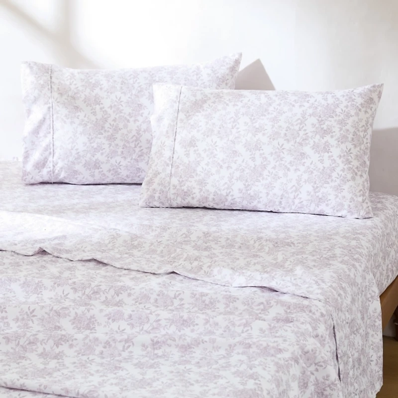 Mauve Peony Toile 6-pc. King Sheet Set