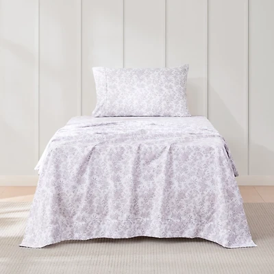 Mauve Peony Toile 4-pc. Twin Sheet Set