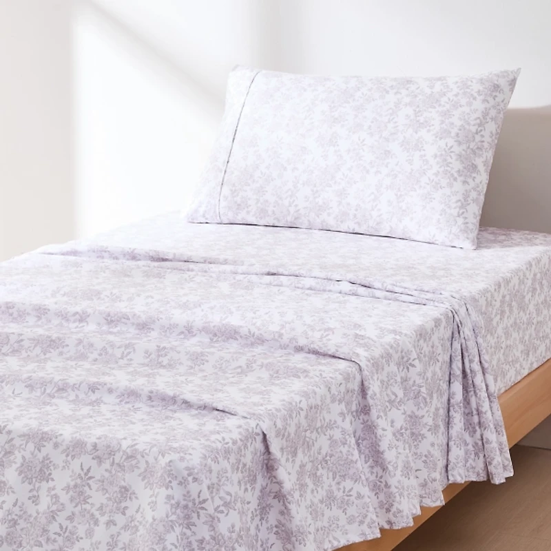 Mauve Peony Toile 4-pc. Twin Sheet Set