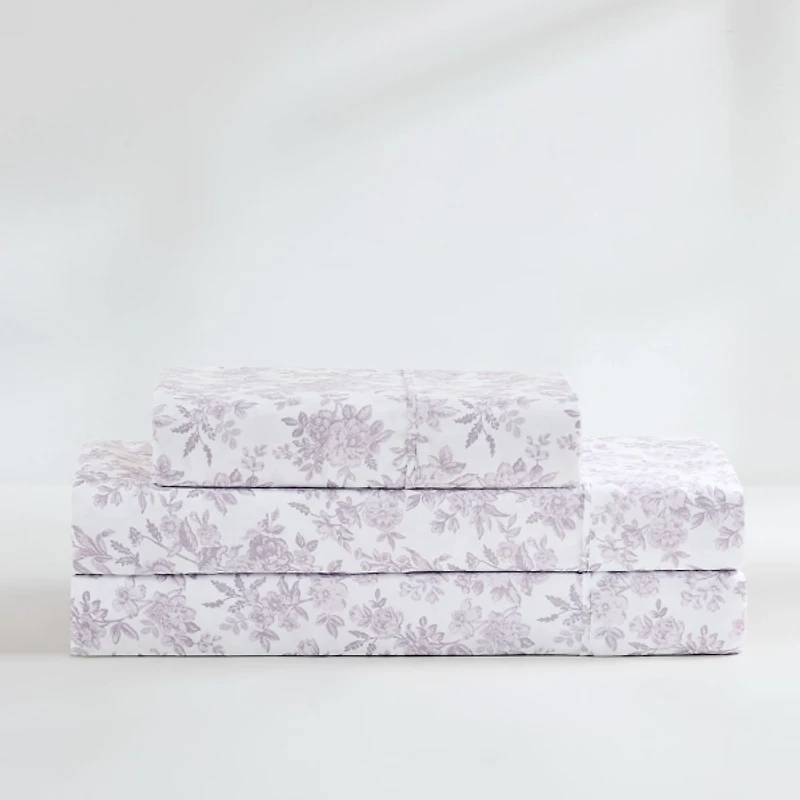 Mauve Peony Toile 4-pc. Twin Sheet Set