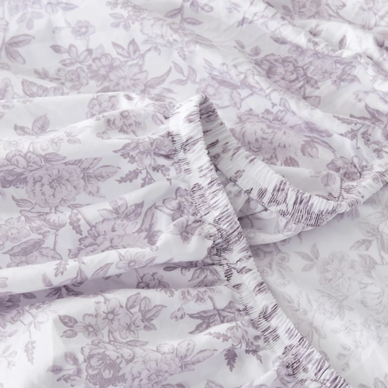 Mauve Peony Toile 4-pc. Twin Sheet Set