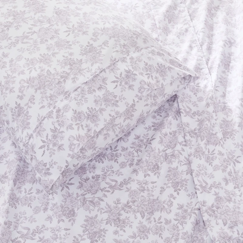 Mauve Peony Toile 4-pc. Twin Sheet Set