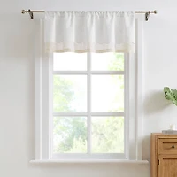 Ivory Embroidery Scalloped Valance
