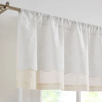 Ivory Embroidery Scalloped Valance