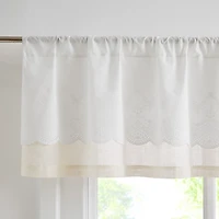 Ivory Embroidery Scalloped Valance