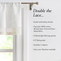 Ivory Embroidery Scalloped Valance