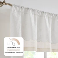 Ivory Embroidery Scalloped Valance