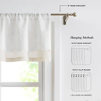 Ivory Embroidery Scalloped Valance