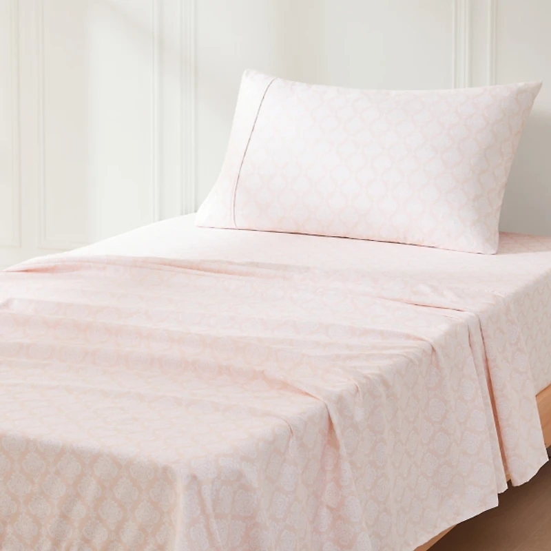 Peach Damask 4-pc. Twin Sheet Set
