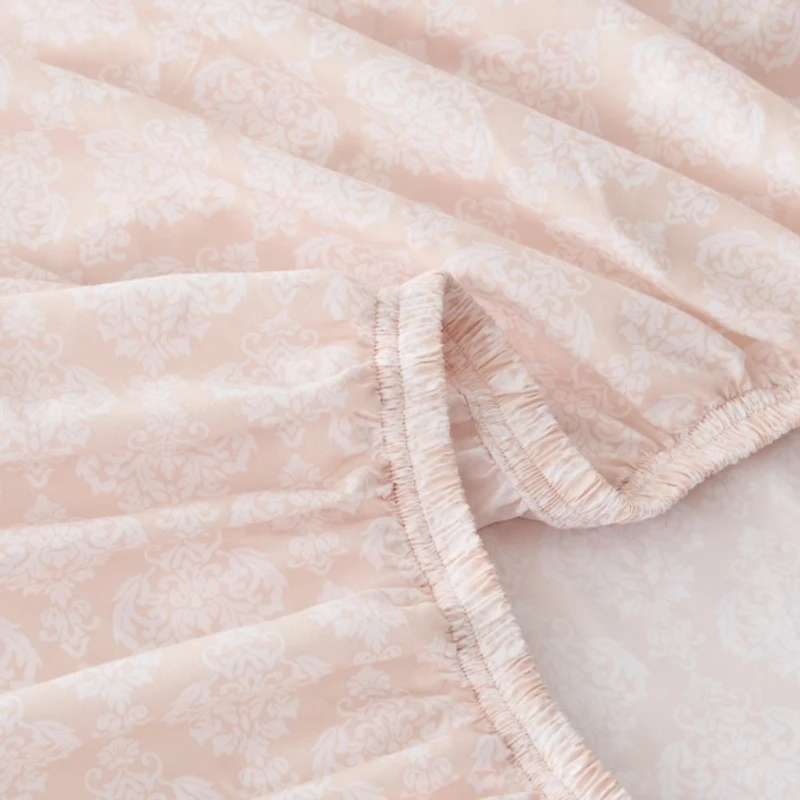 Peach Damask 4-pc. Twin Sheet Set