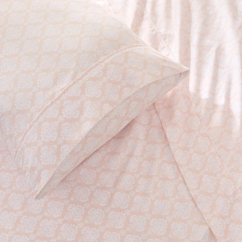 Peach Damask 4-pc. Twin Sheet Set