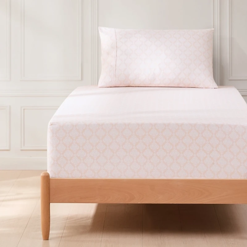 Peach Damask 4-pc. Twin Sheet Set