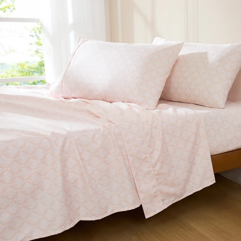 Peach Damask 6-pc. King Sheet Set