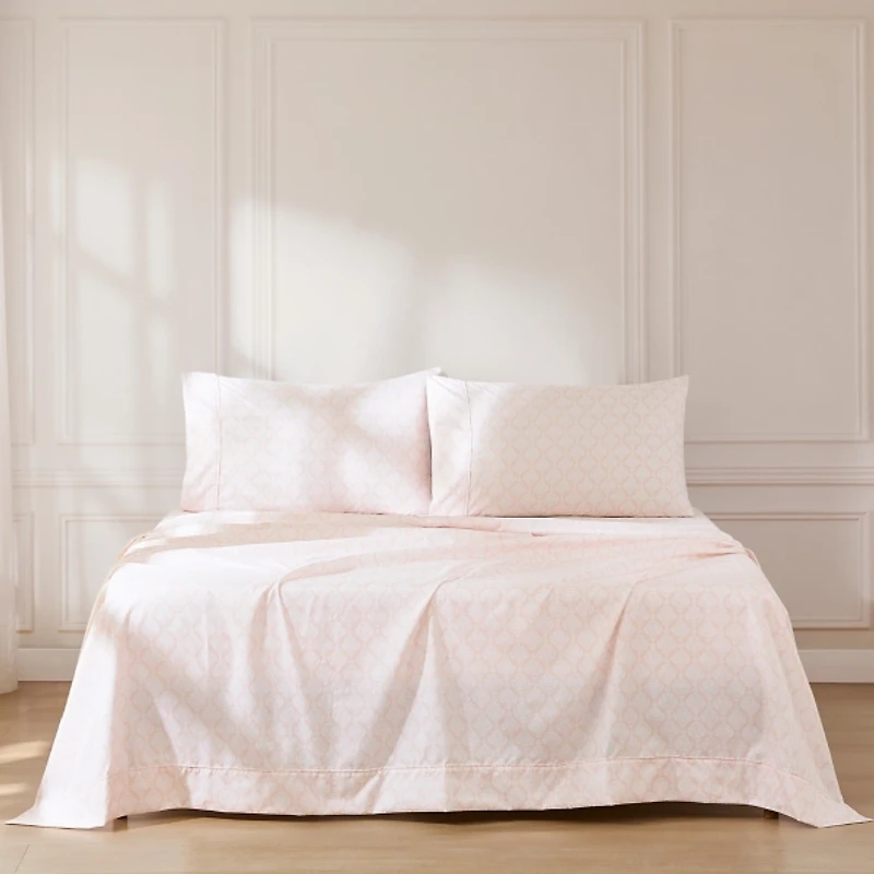 Peach Damask 6-pc. Queen Sheet Set