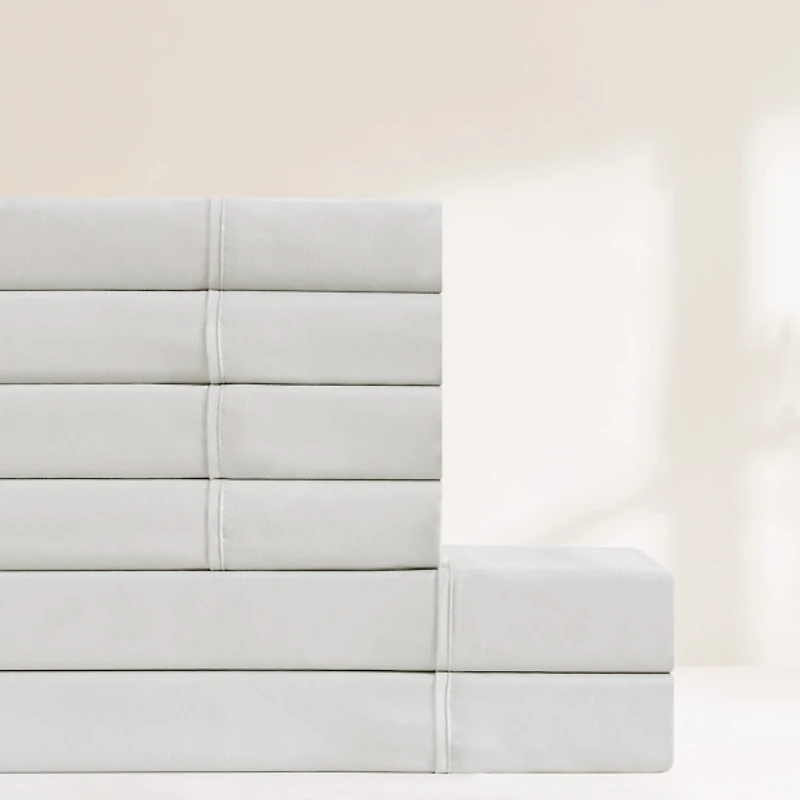 Solid Light Gray Verona 6-pc. King Sheet Set