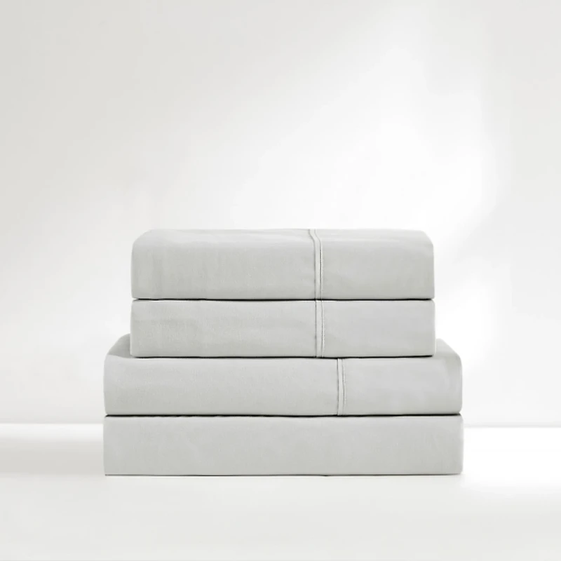 Solid Light Gray Verona 4-pc. Twin Sheet Set