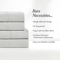 Solid Light Gray Verona 4-pc. Twin Sheet Set