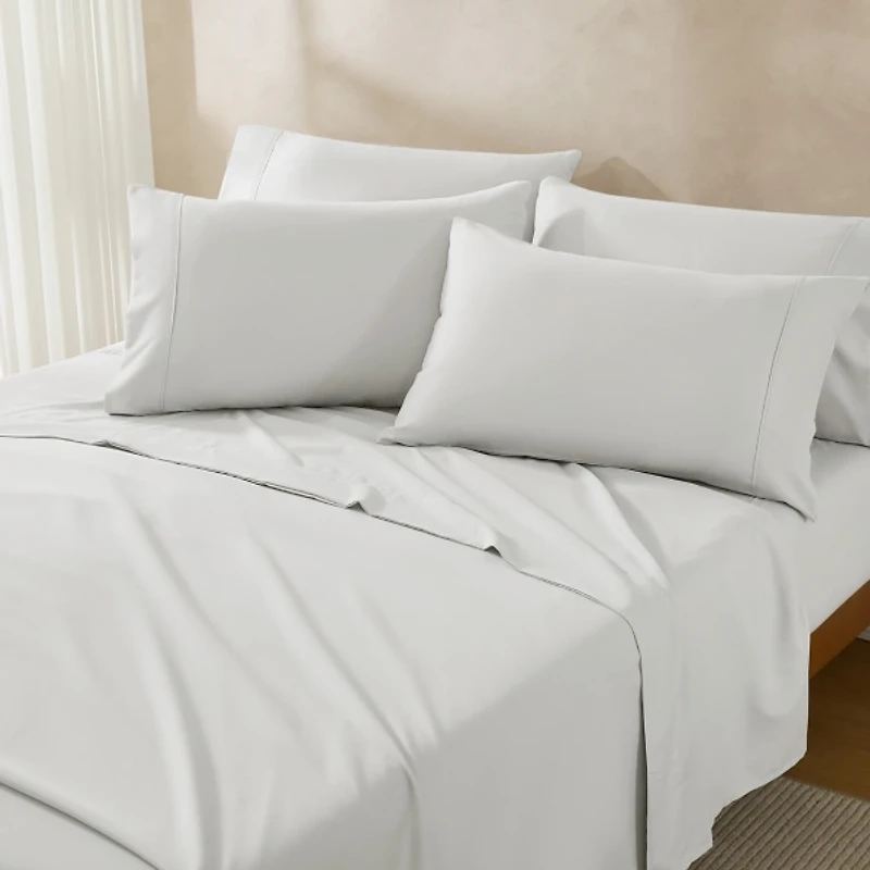 Solid Light Gray Verona 6-pc. Full Sheet Set