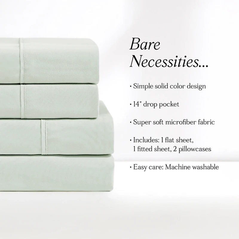 Solid Sage Verona 4-pc. Twin XL Sheet Set