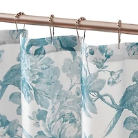 Blue Bird and Hydrangea Toile Shower Curtain