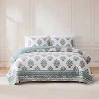 Blue Sofia Reversible 3-pc. Full/Queen Quilt Set