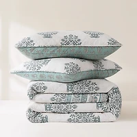 Blue Sofia Reversible 3-pc. Full/Queen Quilt Set