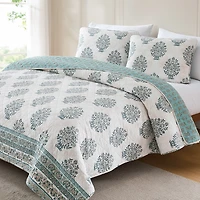 Blue Sofia Reversible 3-pc. King Quilt Set